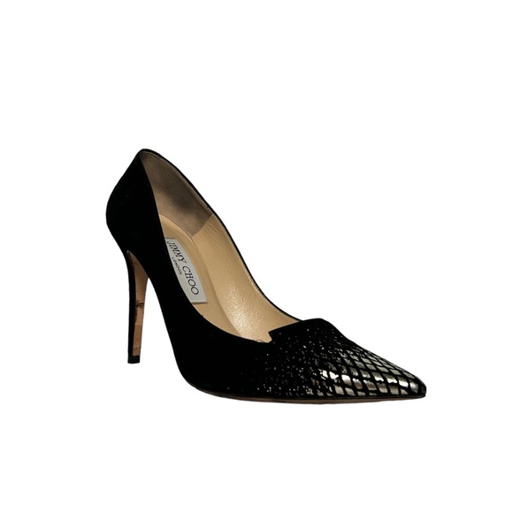 Jimmy CHOO | Black and silver suede pumps - Picture 2 of 4
